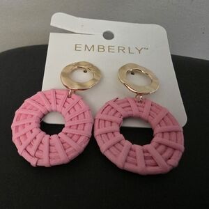 Pink and Gold Hoop Earrings